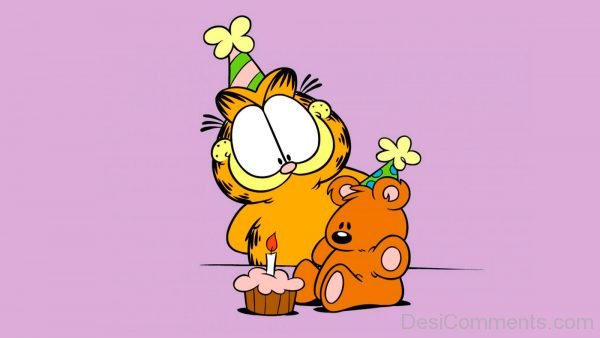 Garfield Wearing Birthday Cap