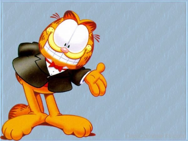 Garfield Wearing Black Coat