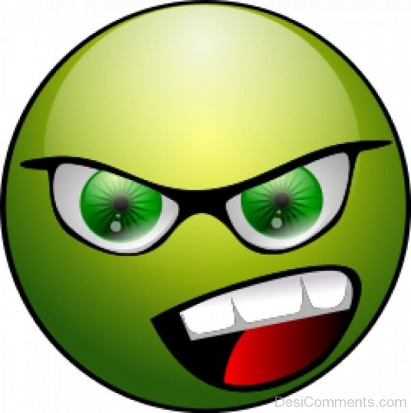 Green Angry Smiley