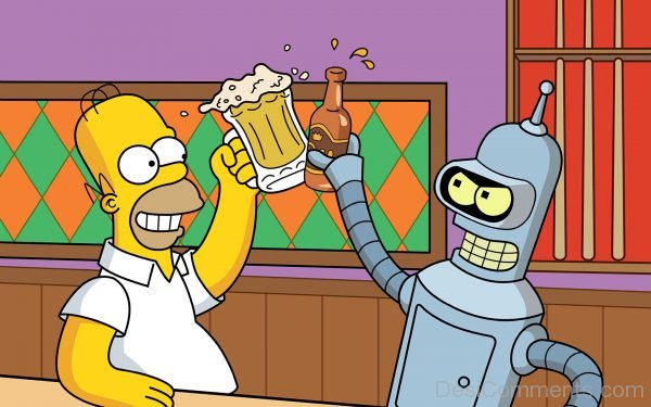 Homer Simpson Holding Beer Mug