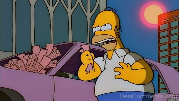 Homer Simpson Holding Paper