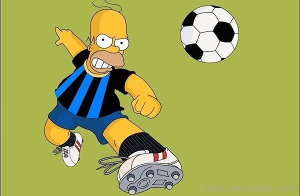 Homer Simpson Playing Football