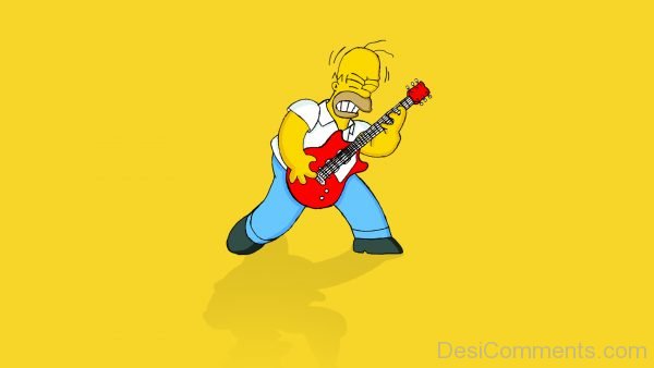 Homer Simpson Playing Guitar