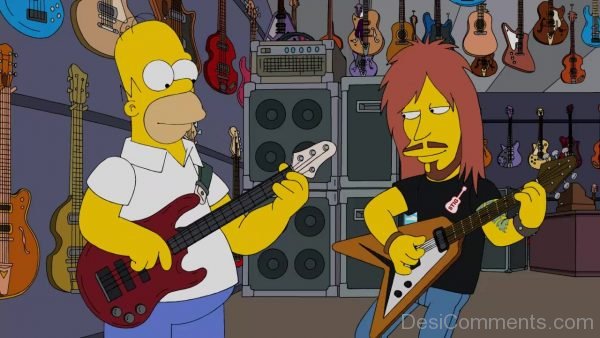 Homer Simpson Playing Guitar