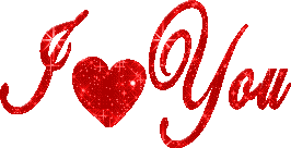 I Love You Red Glitter Image