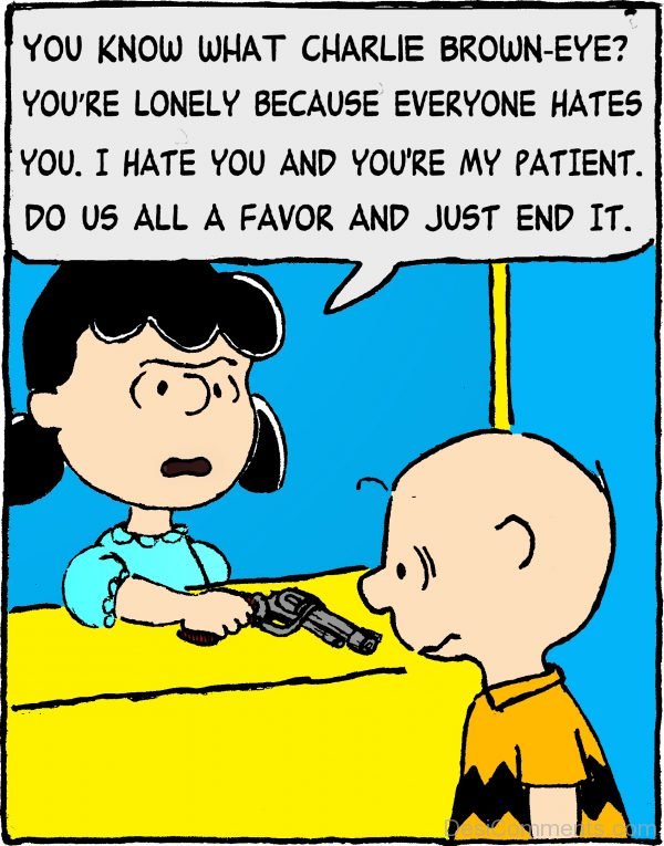 Lucy van Pelt Holding Gun