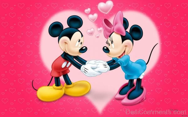 Micky Mouse Holding Hand Minnie