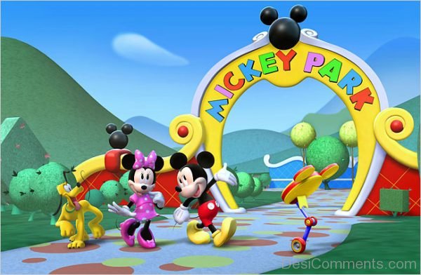 Micky Mouse Standing In Mickey Park