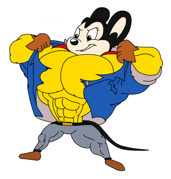 Mighty Mouse Showing Chest