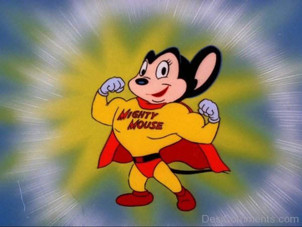 Mighty Mouse Showing Muscles Image