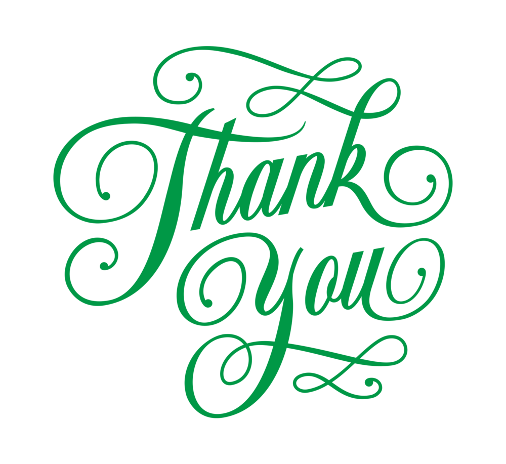 Green Thank You Png Gradient Blue Green Calligraphy
