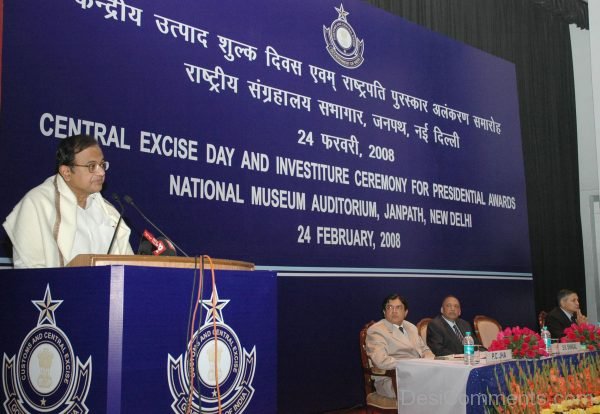 P. Chidambaram during speech Ceremony of the Central Board of Excise and Customs