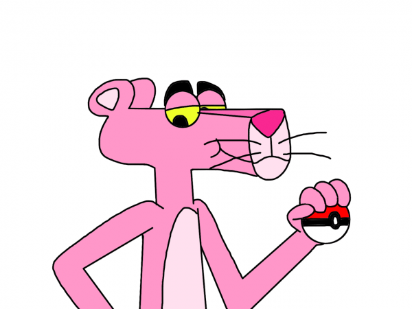 Pink Panther Holding Ball