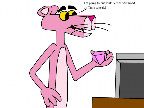 Pink Panther Holding Diamond