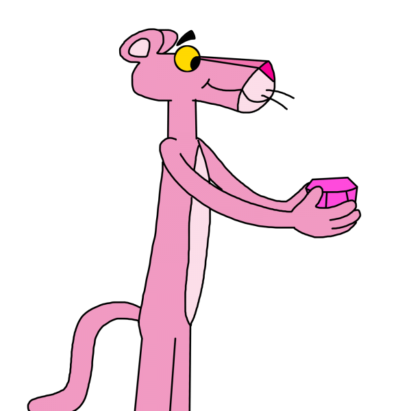 Pink Panther Holding Diamond Image