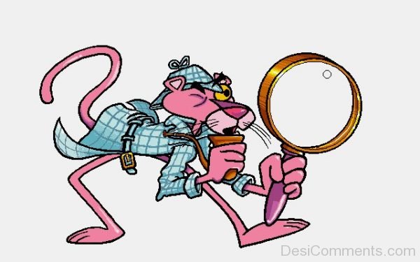 Pink Panther Holding Something