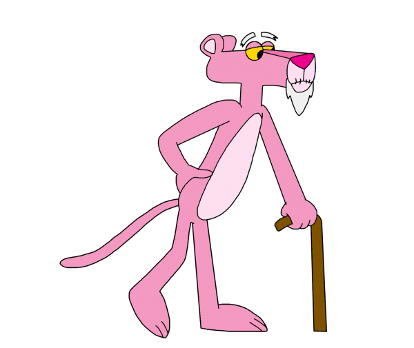 Pink Panther Holding Stick