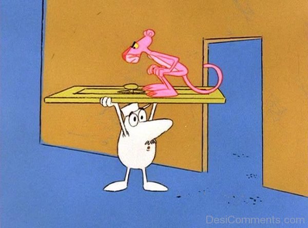 Pink Panther Standing On Door