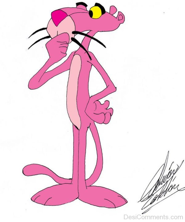 Pink Panther Thinking Something