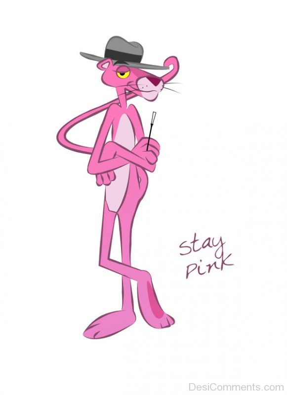 Pink Panther Wearing Cap