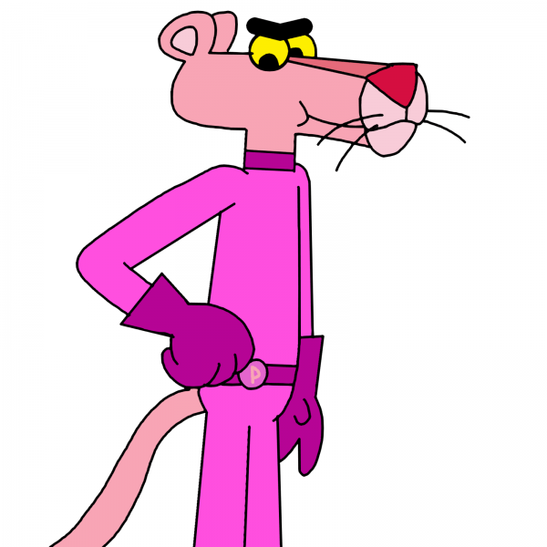 Pink Panther Wearing Pink Dress