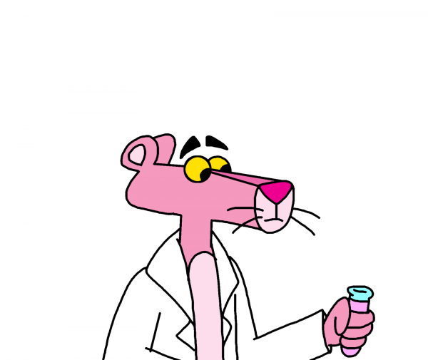 Pink Panther Wearing Scientist Dress