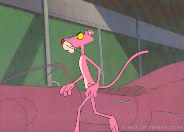 Pink Panther With Car