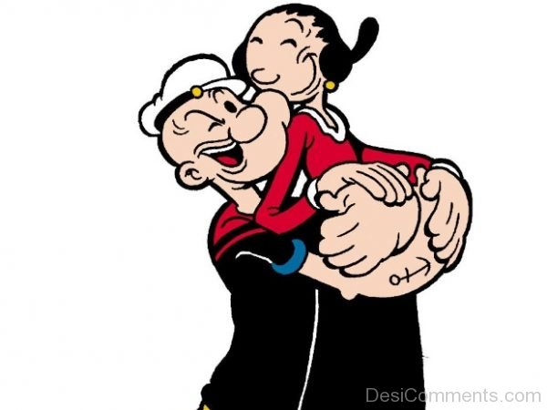 Po[eya Hugging Olive Oyl