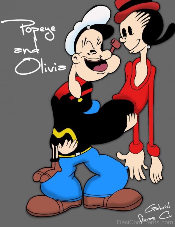 Popeye Holding Olive Oyl