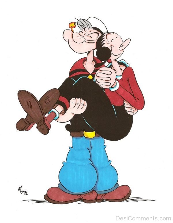 Popeye Holding Olive Oyl Image