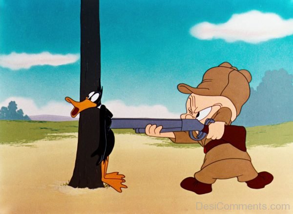 Porky Pig Fighting Daffy Duck