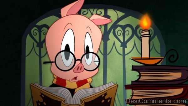 Porky Pig Holding Book