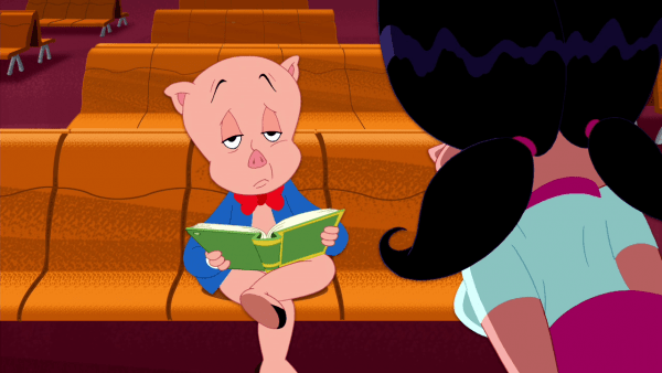 Porky Pig Holding Book