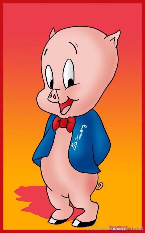 Porky Pig Looking Happing
