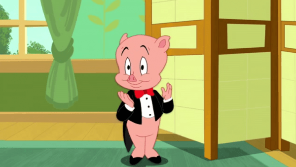 Porky Pig Looking Smart