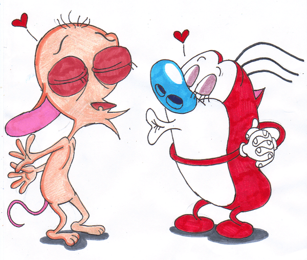 Ren Kissing Stimpy