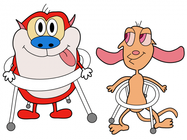 Ren & Stimpy Standing In Baby Walker