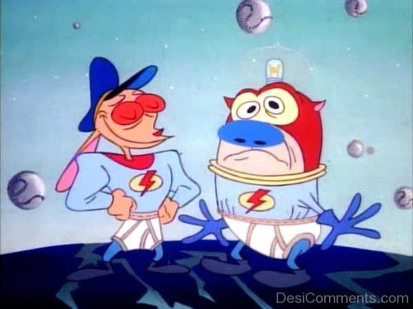 Ren & Stimpy Wearing Superman Dress