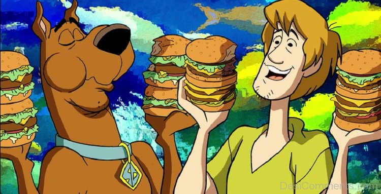Scooby Doo Holding Burger - DesiComments.com
