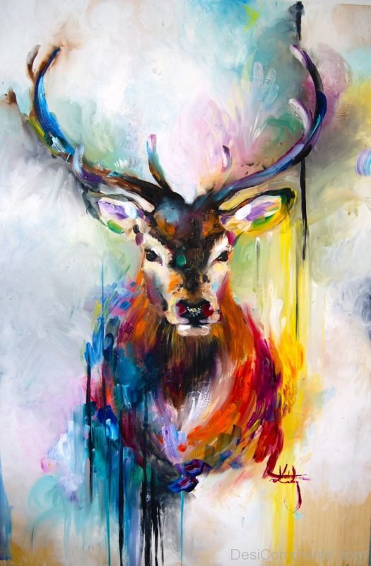 Stag Oil Painting