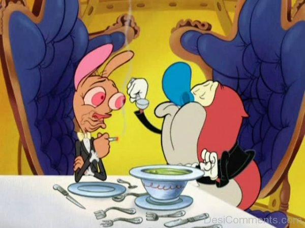 Stimpy Holding Spoon