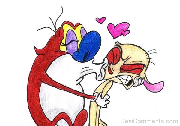 Stimpy Kissing Ren Picture