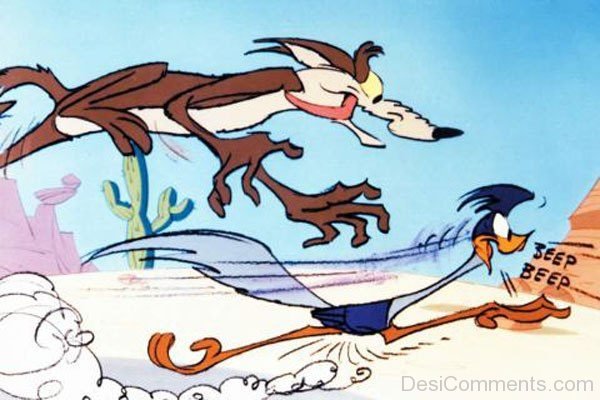 Wile E. Coyote Catching Road Runner