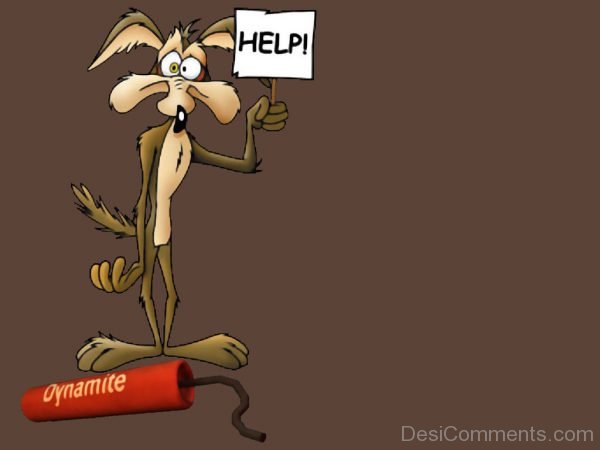 Wile E. Coyote Holding Banner Photo