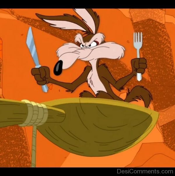 Wile E. Coyote Holding Knife Image