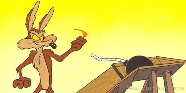 Wile E. Coyote Holding Matches Stick