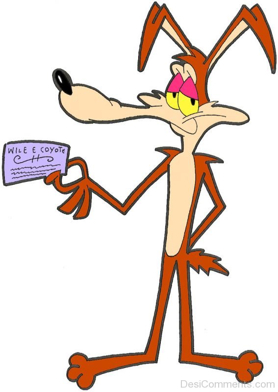 Wile E. Coyote Holding Paper - DesiComments.com