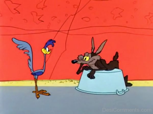 Wile E. Coyote Sitting On Tub