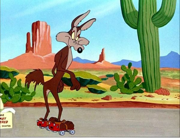 Wile E. Coyote Wearing Skatting