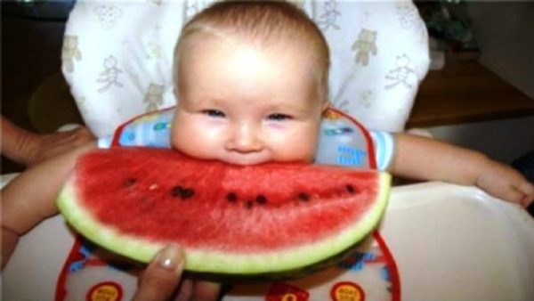 Baby Eating Watermelon